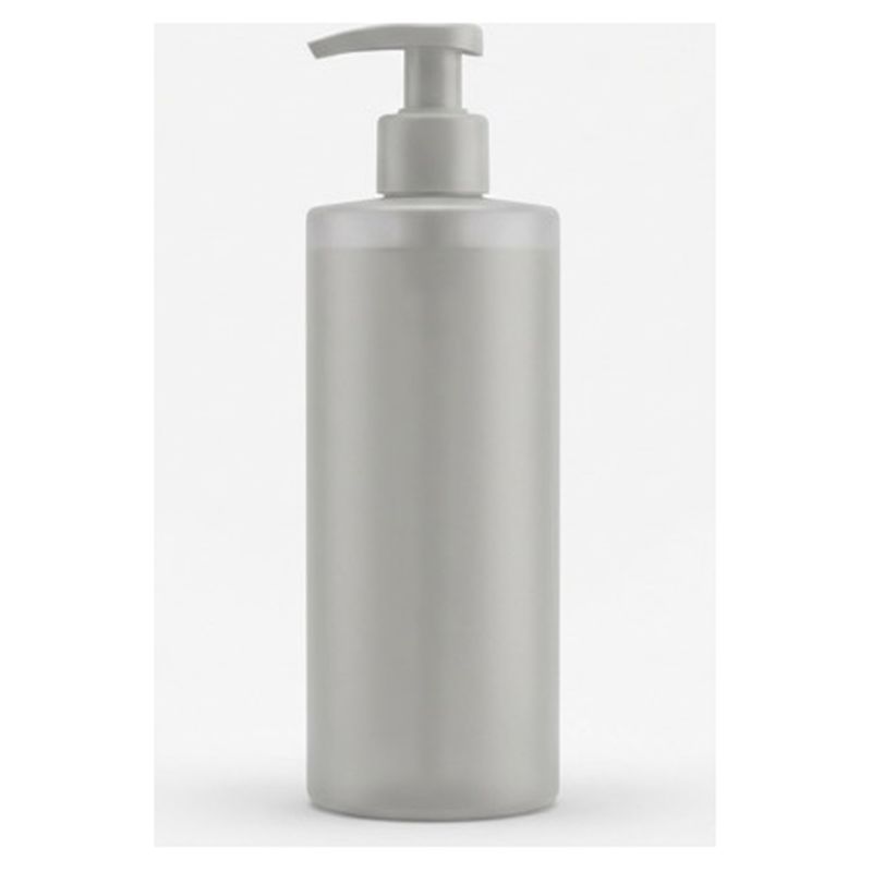 Flacone grigio di sapone disinfettante con dosatore a pompa